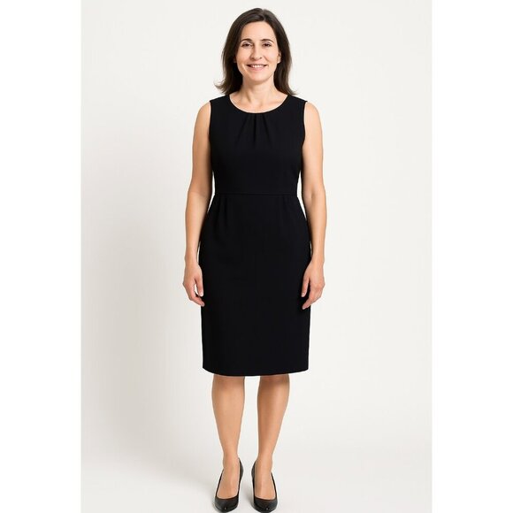 Talbots Black Suiting Dress 16 Sleeveless Workwear Sheath Career Office Classic - Picture 1 of 14